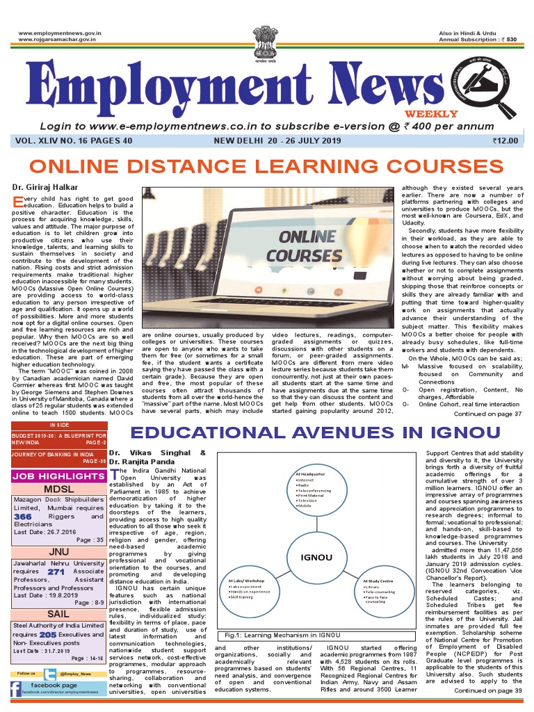 Employment News Massive Open Online Course Economic Growth Images, Photos, Reviews