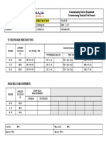 Commissioning Service Department Commissioning Standard Test Formats Description: VT Secondary Injection Test