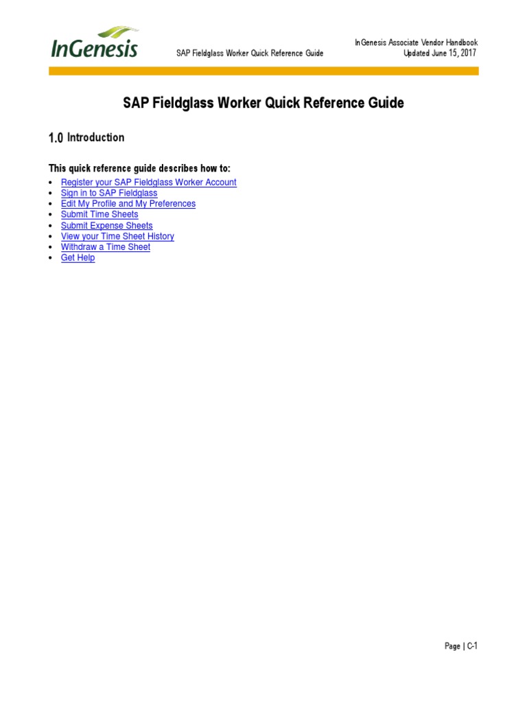 SAP Fieldglass PDF Password User