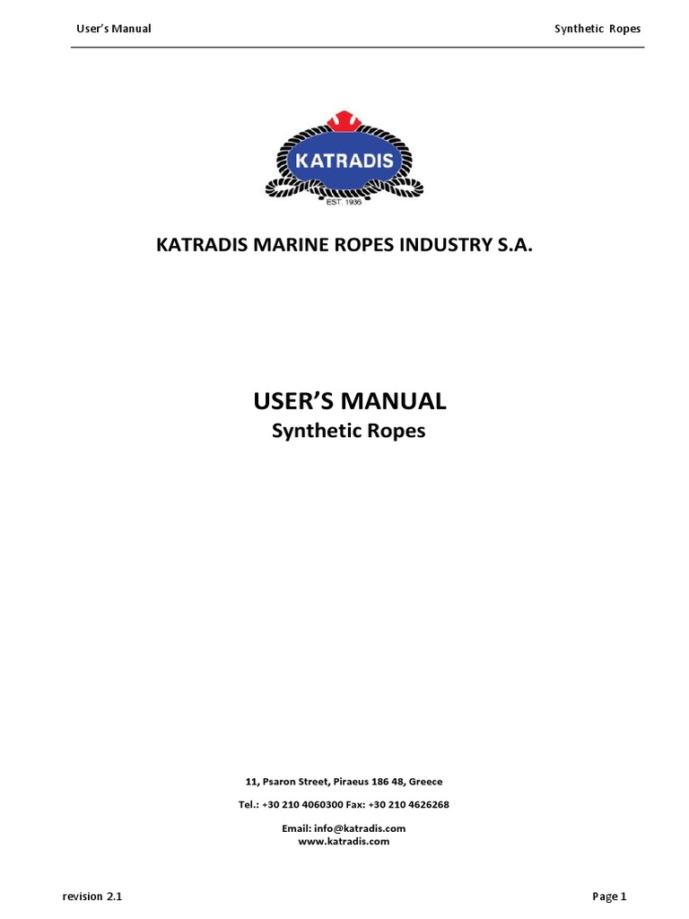 Manual Synthetic Ropes 2.1 en | PDF | Rope | Yarn