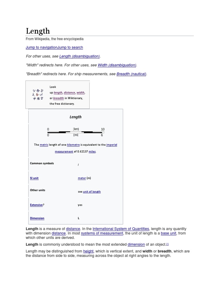 Length: Jump To Navigationjump To Search | PDF | Social Science ...