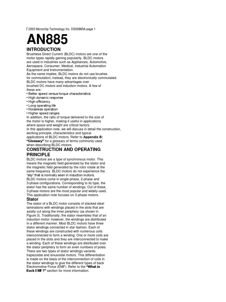 Brushless Direct Current (BLDC) Motors | PDF | Electric Motor | Control ...