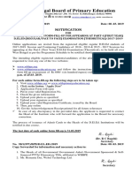 West Bengal Board of Primary Education: Notification