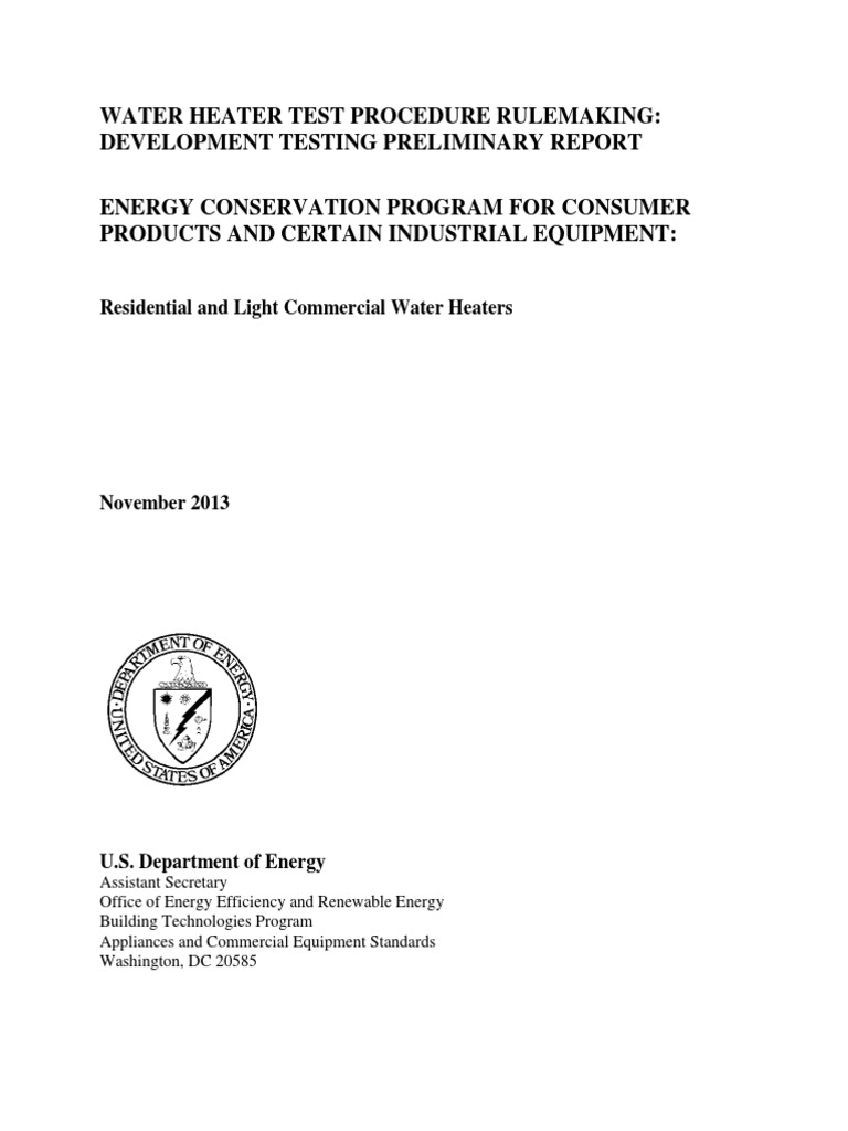 Water Heater Test Report 111413 PDF Water Heating Hvac