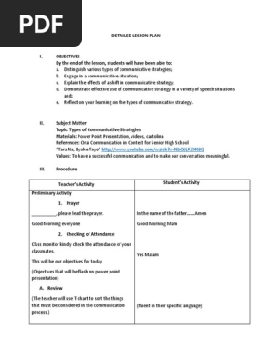 Types of Communicative Strategies