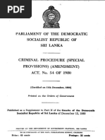 Criminal Procedure (Special Provisions) (Amendment) 54/1980 Sri Lanka