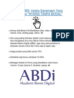 Akademi Bisnis Digital (ABDi) : Usaha Sampingan Yang Menjanjikan "NYARIS TANPA MODAL"