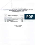 Tabel Nominal Rezultat Selectare Dosare Concurs Inspector, Clasa I, Grad Profesional Debutant
