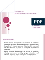 Basic Concepts of Human Resource Management: E.Manisha Y19BU32009