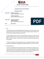Proposition Document: School of Graduate Studies