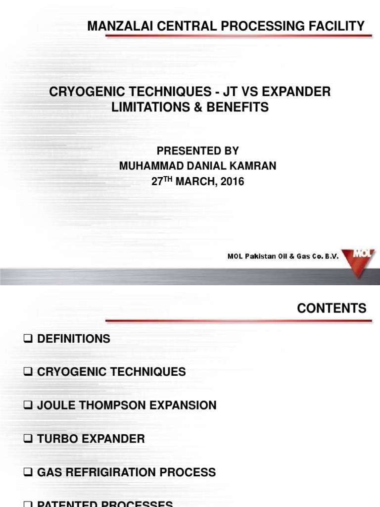 Cryogenic Techniques JT Vs Expander Limitations Benefits PDF PDF