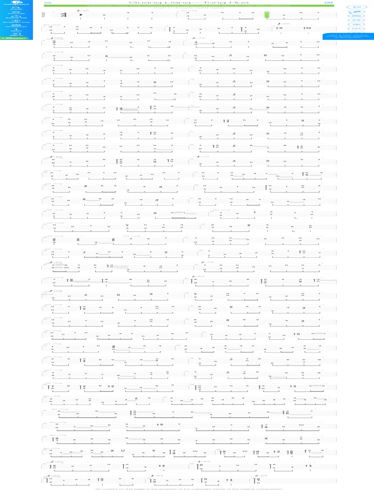 Tong Hua Tab by Guang Liang Track 1 Acoustic Guitar (Nylon) Songsterr Tabs With Rhythm
