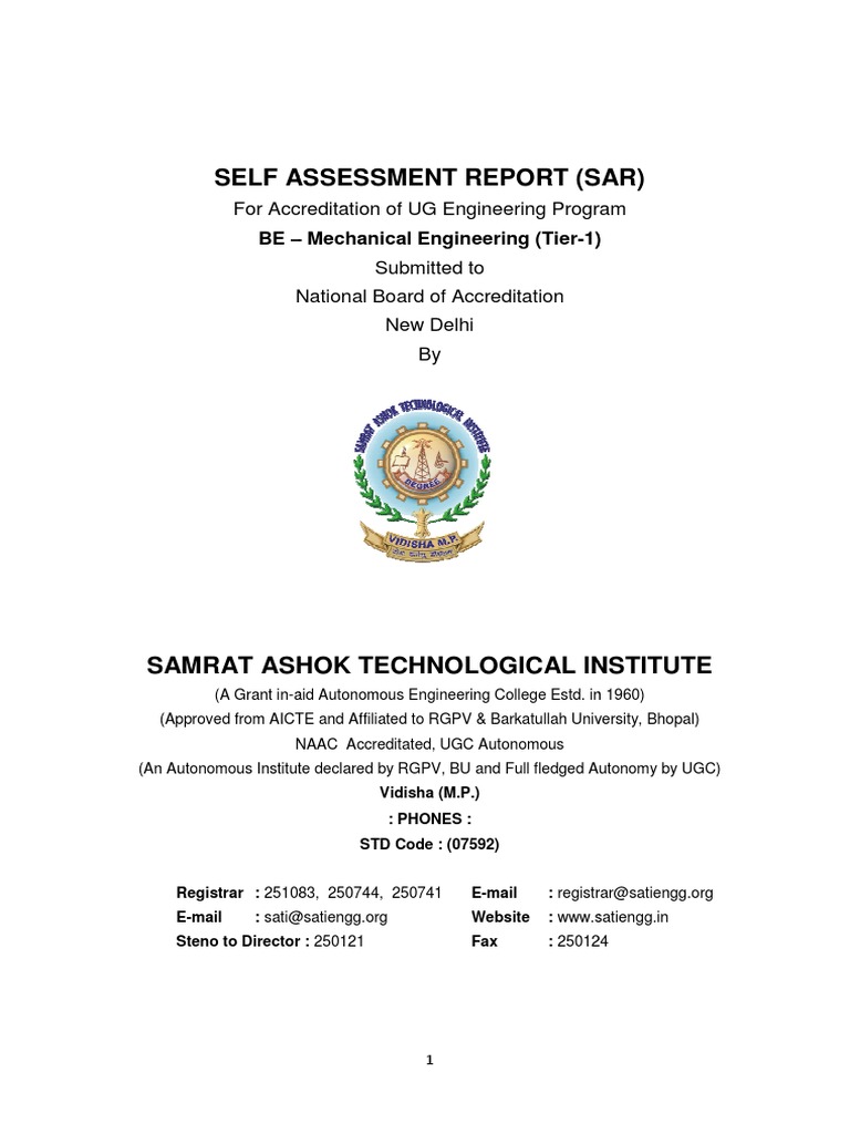 Accreditation Report for Mechanical Engineering | PDF | Mechanical ...