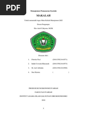 Makalah Manajemen Pemasaran Syariah