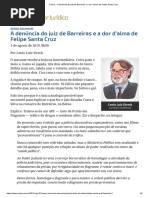 ConJur - A Denúncia Do Juiz de Barreiras e a Dor d’Alma de Felipe Santa Cruz