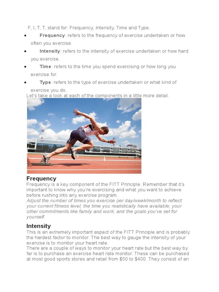 A Guide to the FITT Principle Frequency, Intensity, Time and Type for