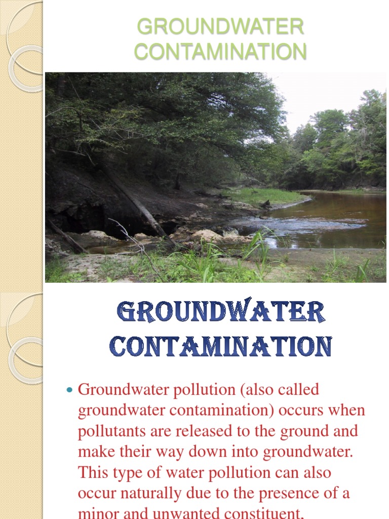 Groundwater Contamination Pdf Environmental Science Water Management
