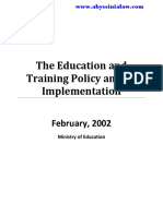 The Education and Training Policy and Its Implementation (English)