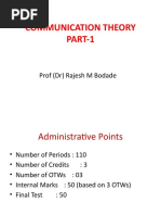 Communication Theory PART-1: Prof (DR) Rajesh M Bodade