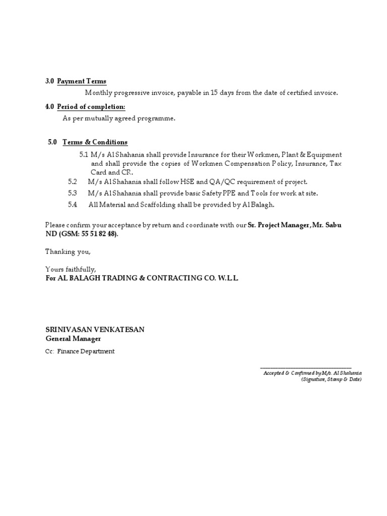 Payment Terms and Conditions Agreement | PDF | Finance & Money ...