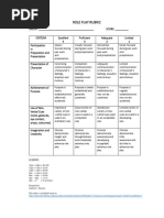 Role Play Rubric