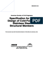 Specification For Design of Cold Formed Stainless Steel Structures Members