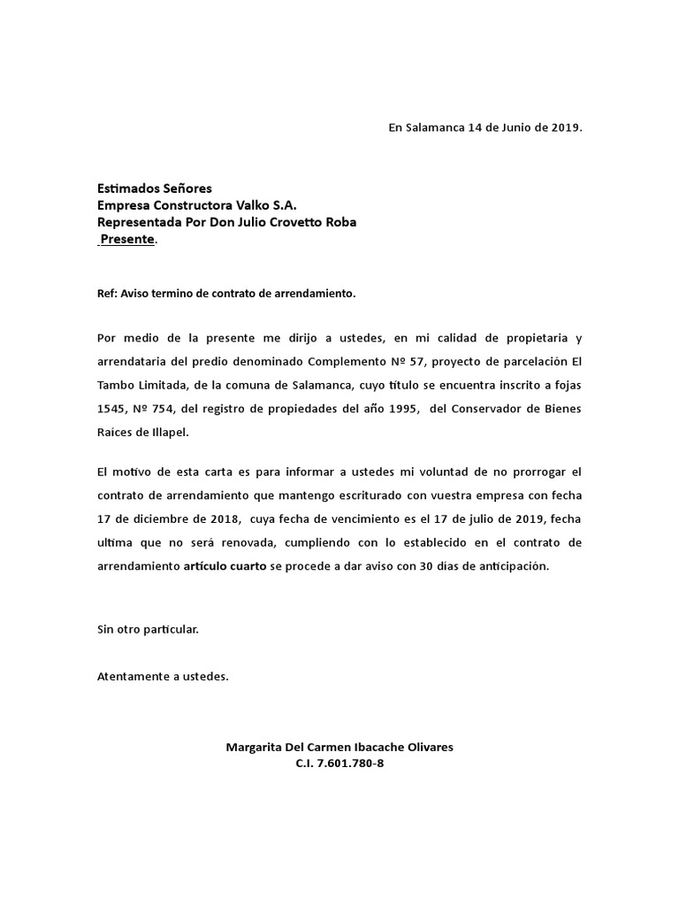 Carta Aviso Termino de ContratoYerko