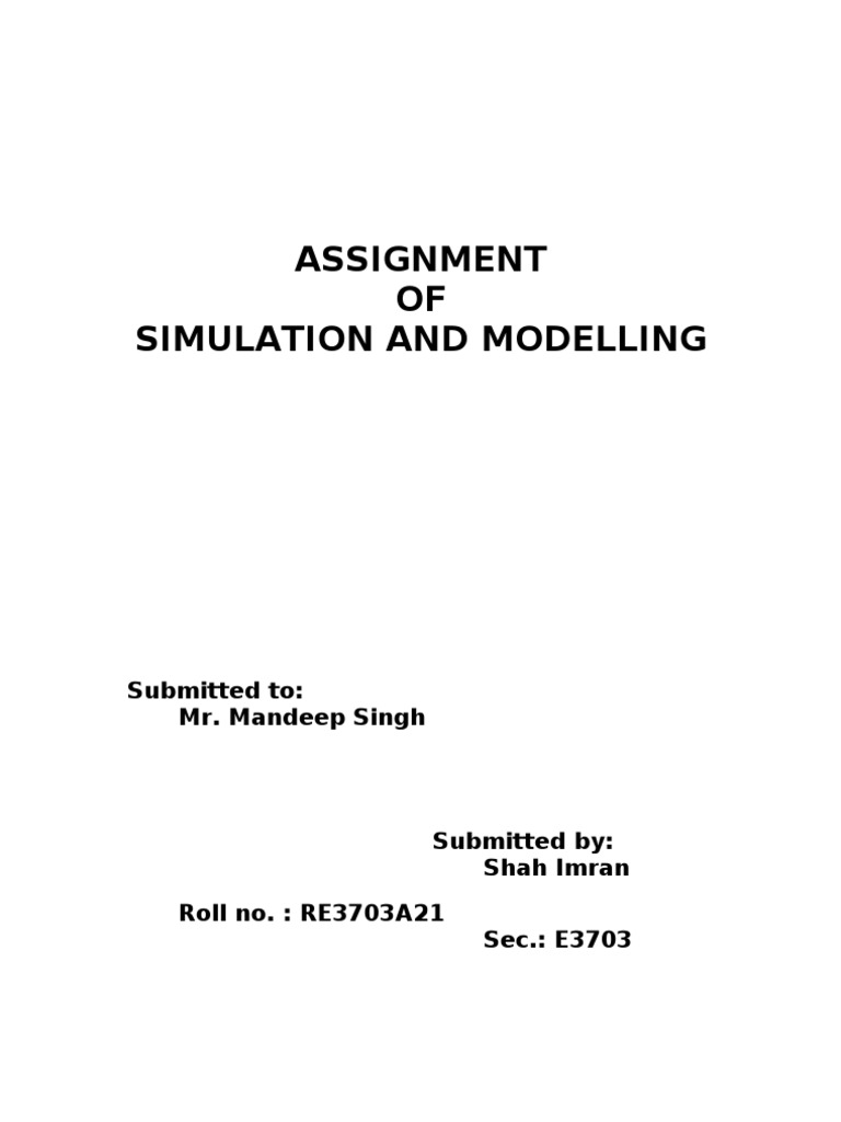 Simulation and Modelling | PDF | Mathematical Model | Simulation