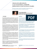 Importancia de La Alimentación, Su Relación Con El Crecimiento y Desarrollo, Así Como Con El Establecimiento de Las Funciones Oclusales