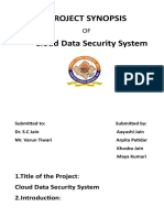 Cloud Data Security System Project Synopsis
