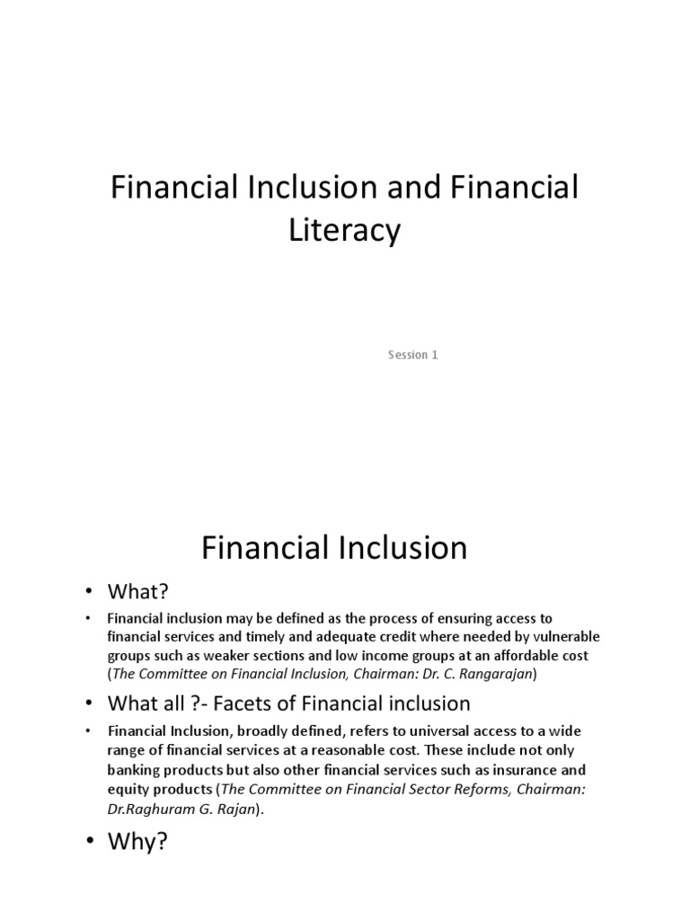 Financial Inclusion | PDF | Banks | Insurance