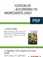 Classification of Salad According To Ingredients Used