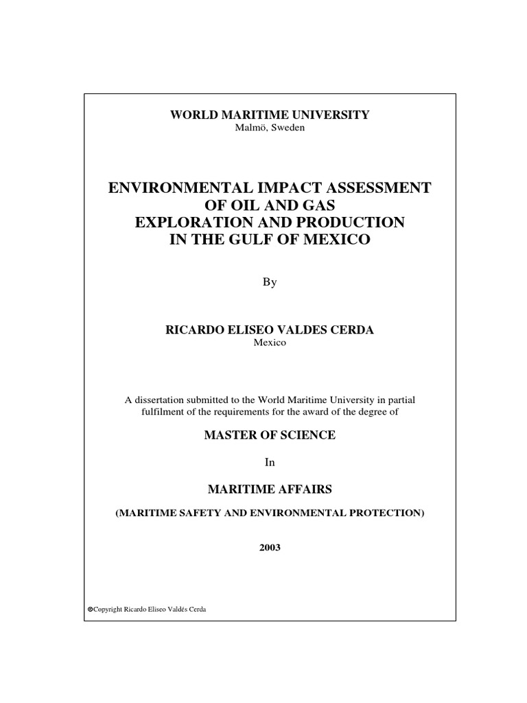Environmental Impact Assessment of Oil and Gas Exploration and PR | PDF ...