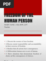 Lesson 5 Freedom of The Human Person | PDF | Free Will | Self