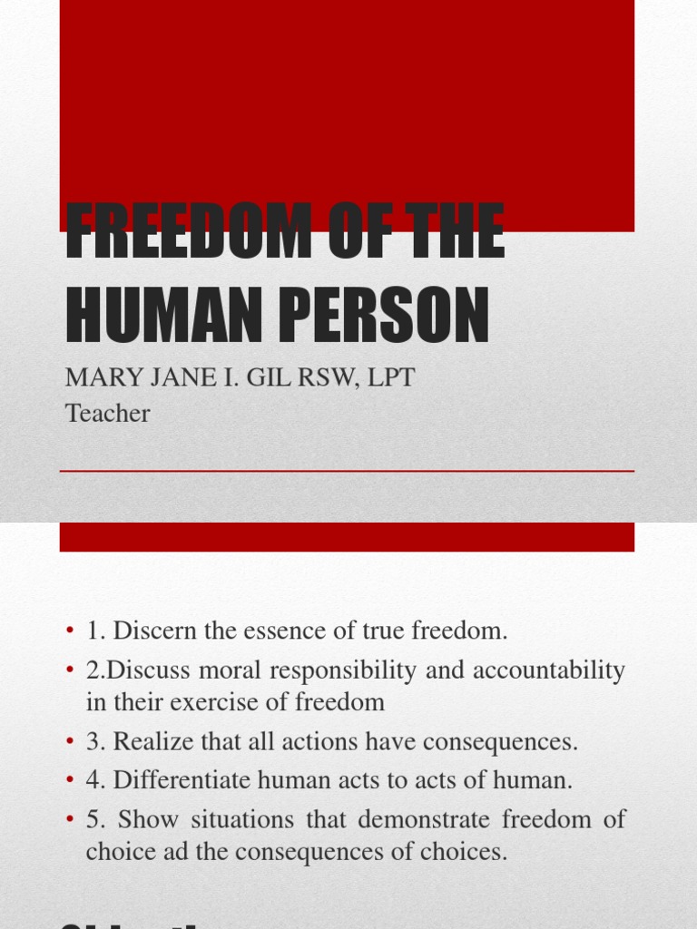 FREEDOM OF THE HUMAN PERSON.pptx Free Will Emergence