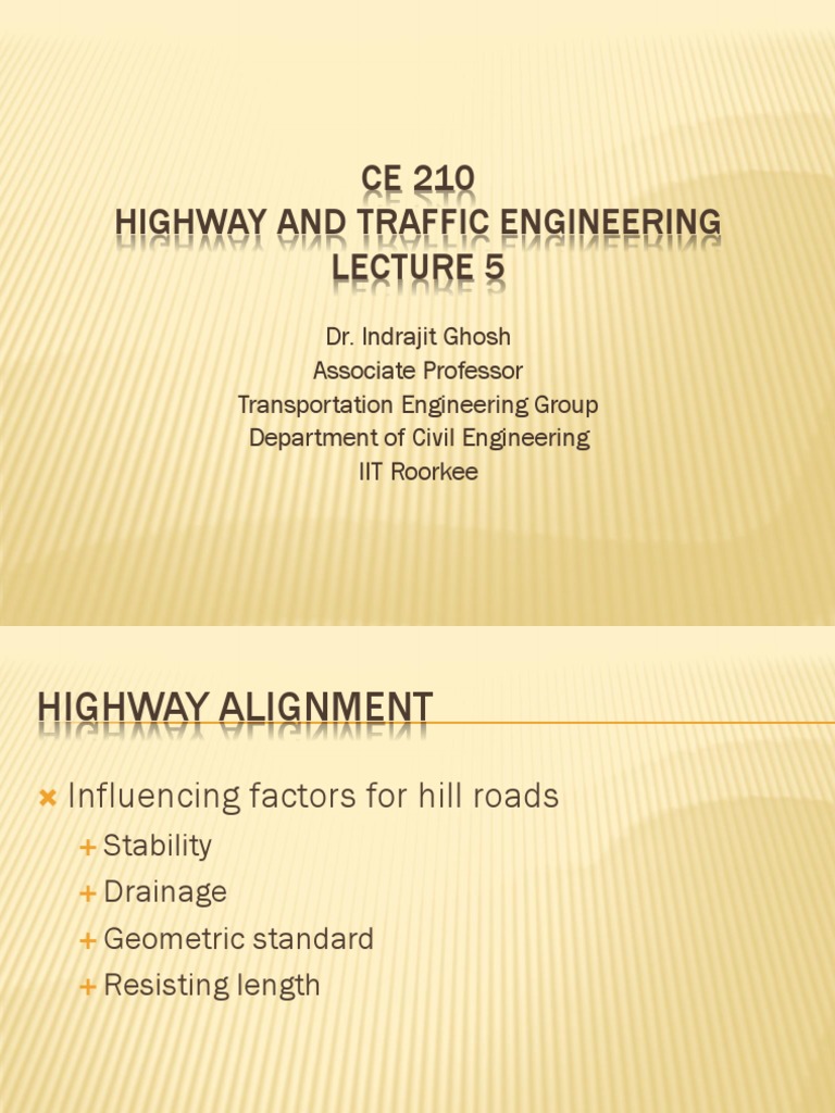Highway and Traffic Engineering PDF Surveying Road