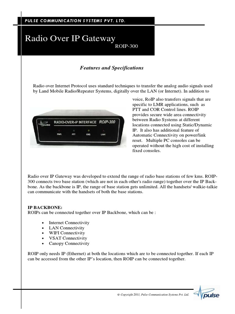 Radio Over Ip Gateway PDF | PDF | Base Station | Internet Access
