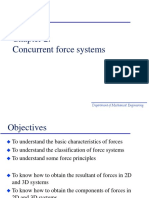 Concurrent Force Systems: Department of Mechanical Engineering