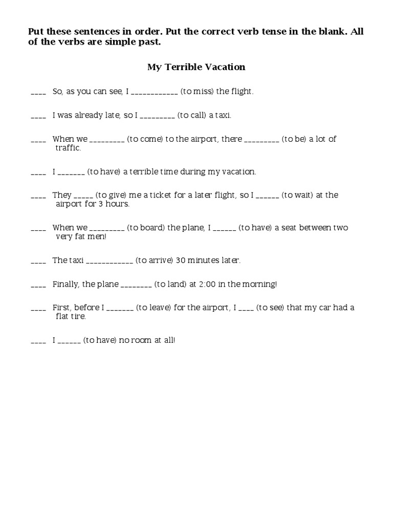 Simple Past Verb Tense Exercises | PDF | Linguistic Typology | Language ...