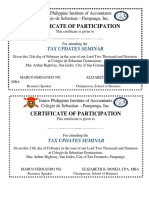 Certificate of Participation: Tax Updates Seminar