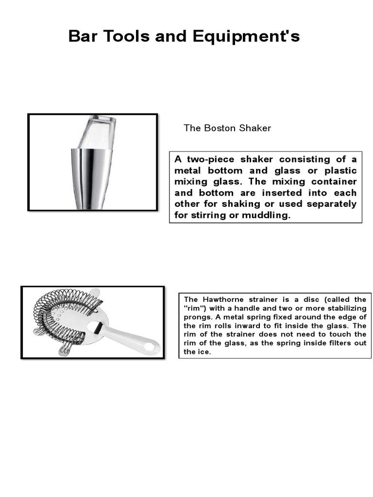 Essential Bartending Tools Explained | PDF