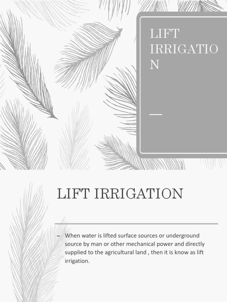 Lift Irrigation PDF Irrigation Reservoir
