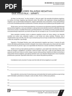 FERRAMENTAS DSP - Refletir Sobre Palavras Negativas Que Voc Fala - APAR