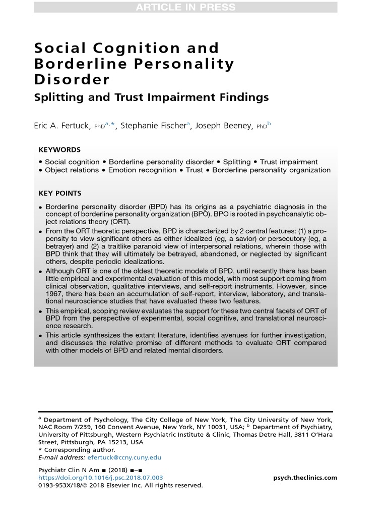 Exploring the Empirical Support for Object Relations Theory Concepts of ...