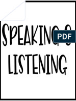 Speaking and Listening