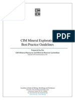 CIM Mineral Exploration Best Practice Guidelines Summary