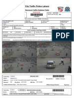 City Traffic Police Lahore: Electronic Traffic Violation Ticket