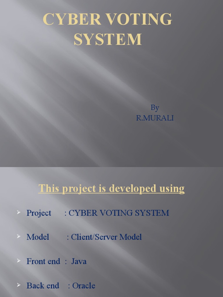 Online Cyber Voting System Project | PDF | Computing Platforms ...