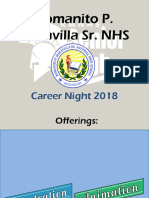 Romanito P. Maravilla Sr. NHS: Career Night 2018