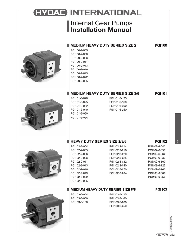 Installation manual for internal gear pumps | PDF | Pump | Viscosity